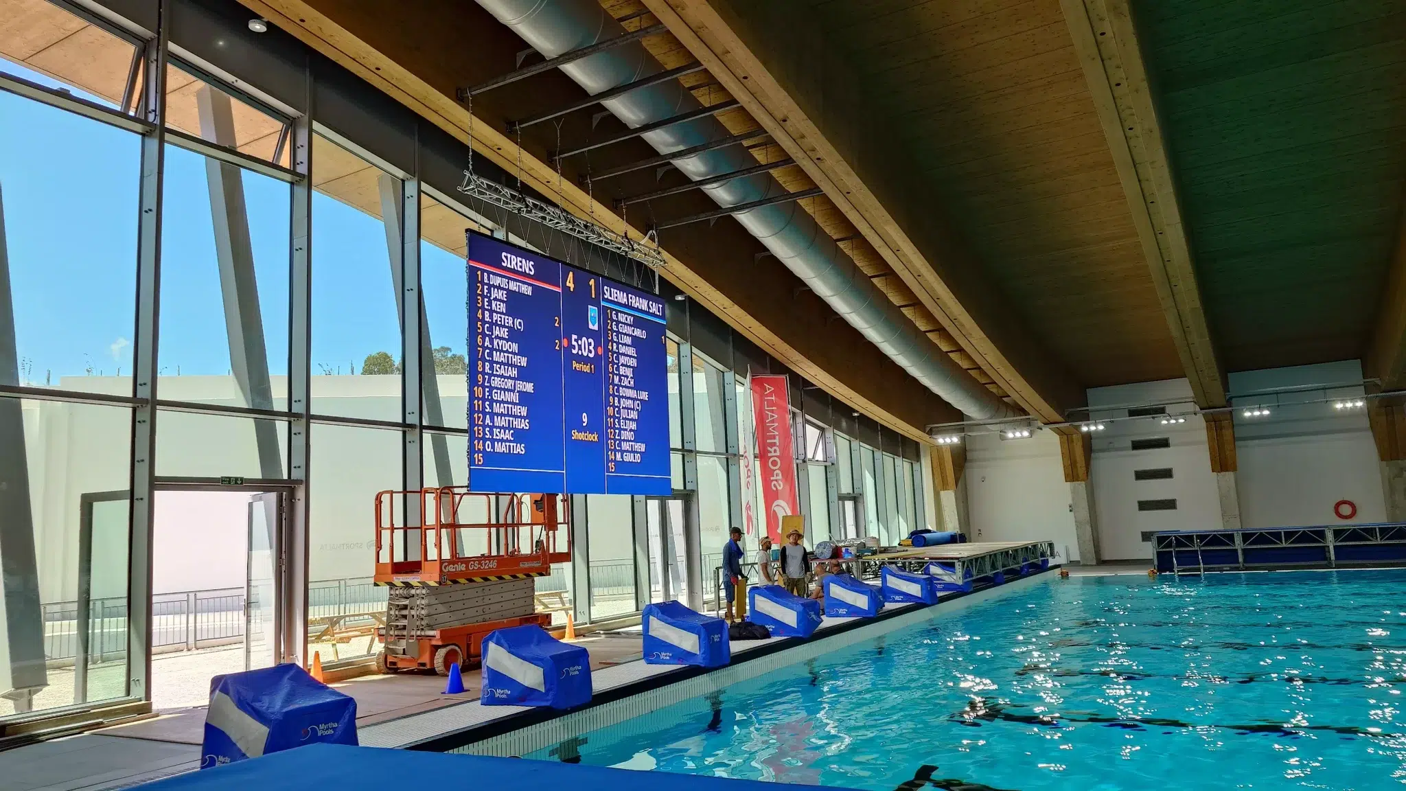 piscine olympique malte cottonera sport complex ecran vidéo 3