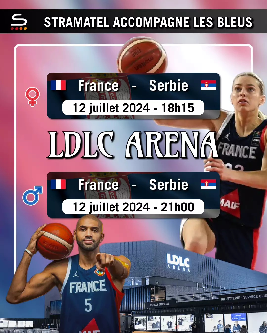 annonce des matchs de l'équipe de france de basketball pour la préparation des jeux olympiques de Paris 2024