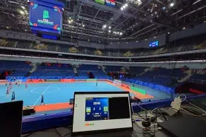 Cube vidéo LED et SL Video System Stramatel - Futsal World Cup 2024 Uzbekistan